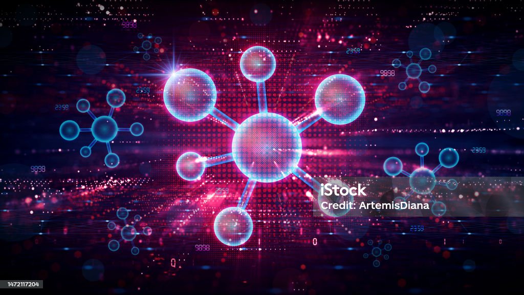 Computational Chemistry - Area of Chemistry that Uses Computer Simulations to Assist in Solving Complex Chemical and Biochemical Problems - Conceptual Illustration